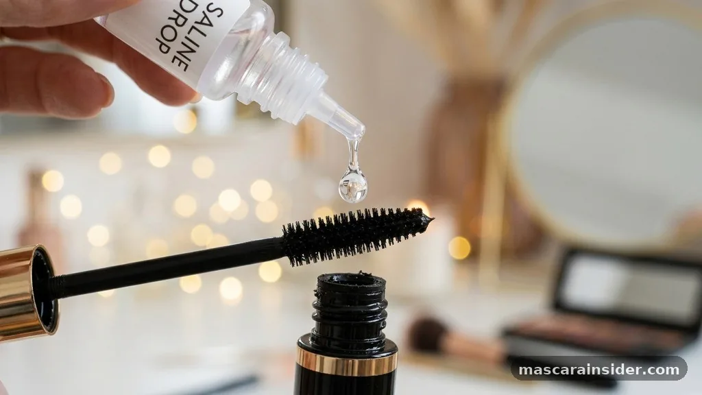 Adding Contact Lens Solution or Saline - how to revive dry mascara