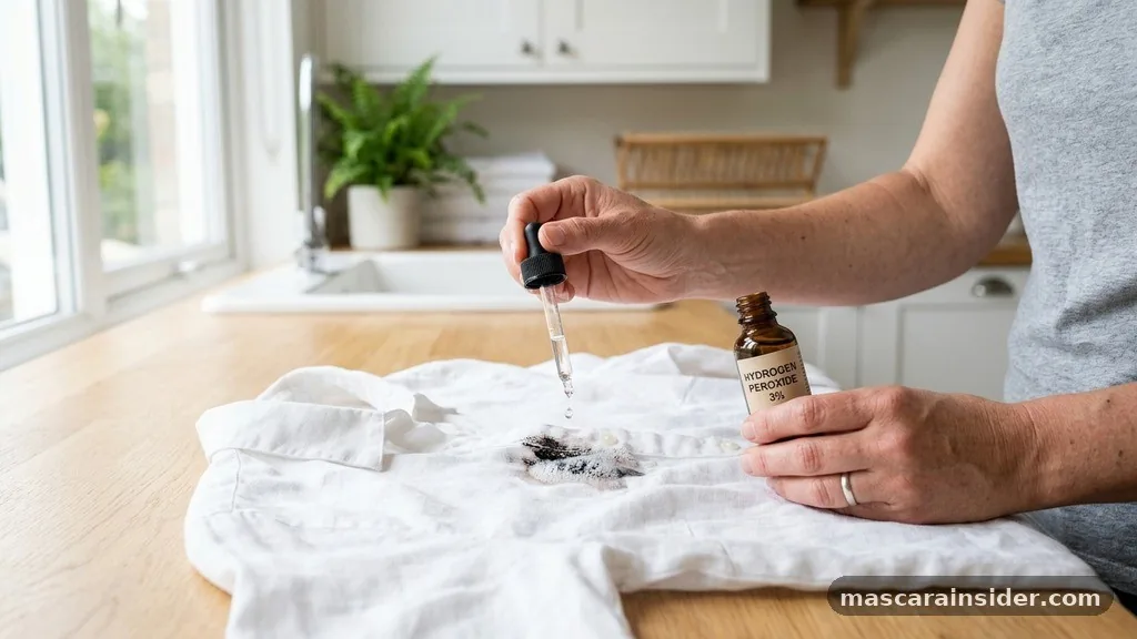 Dealing with White Fabrics and Hydrogen Peroxide - how to get mascara out of clothes