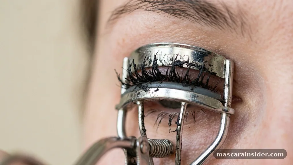 do you curl your lashes before or after mascara