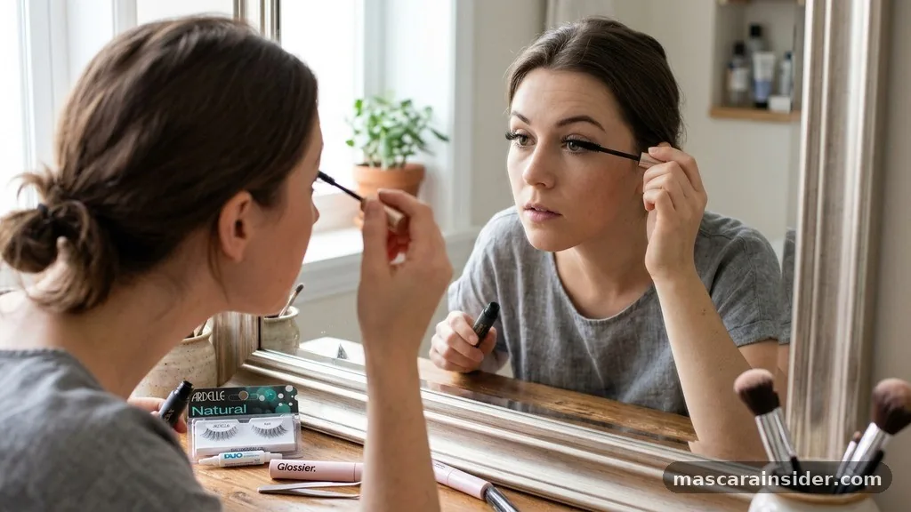 do i put fake eyelashes on before mascara